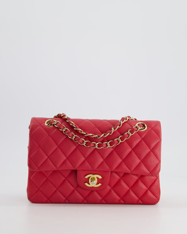 Chanel Pink Small Classic Double Flap Bag in Caviar Leather with Gold Hardware RRP £8,530