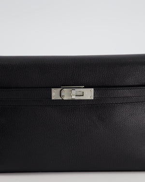 *NEW RELEASE* Hermès Kelly Elan Bag in Black Chévre Chamkila Leather with Palladium Hardware