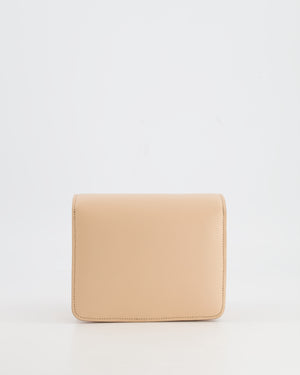 Céline Light Peach Leather Small Shoulder Box Bag with Gold Hardware