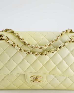 *RARE* Chanel Lemon Sobert Shimmer Medium Classic Double Flap Bag in Iridescent Calfskin Gold Hardware  RRP £8,530