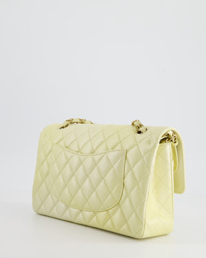 *RARE* Chanel Lemon Sobert Shimmer Medium Classic Double Flap Bag in Iridescent Calfskin Gold Hardware  RRP £8,530