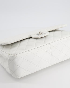 Chanel White Jumbo Classic Double Flap Bag in Lambskin Leather with Silver Hardware RRP £9,240