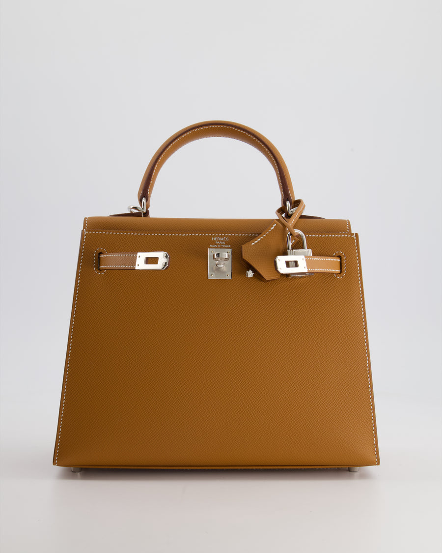 Hermès Kelly Bag 25cm Replica Jewelry
 in Gold Epsom Leather with Palladium Hardware