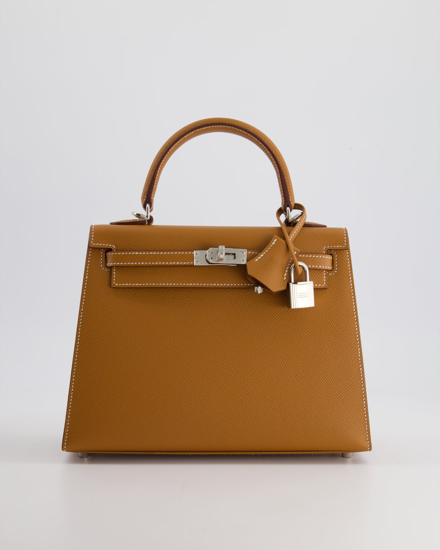 Hermès Kelly Bag 25cm Replica Jewelry
 in Gold Epsom Leather with Palladium Hardware