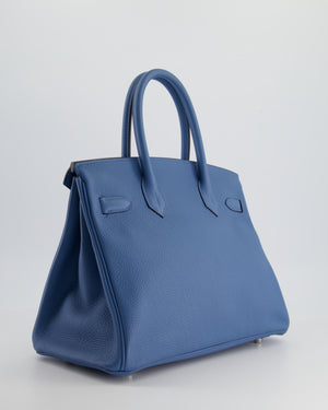 Hermès Birkin Bag 30cm in Bleu Azur Togo Leather and Palladium Hardware