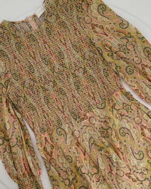 Zimmermann Pink Long Sleeve Paisley Print Maxi Dress Size 2 (UK 12)