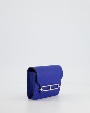 Hermès Roulis Slim Belt Wallet in Bleu France Chevre Leather with Palladium Hardware