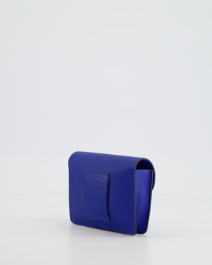 Hermès Roulis Slim Belt Wallet in Bleu France Chevre Leather with Palladium Hardware