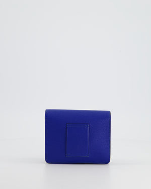 Hermès Roulis Slim Belt Wallet in Bleu France Chevre Leather with Palladium Hardware