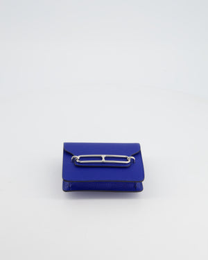 Hermès Roulis Slim Belt Wallet in Bleu France Chevre Leather with Palladium Hardware