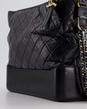 Chanel Black Large Gabrielle Bag in Lambskin Leather with Mixed Hardware