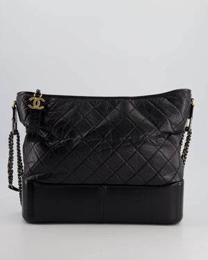 Chanel Black Large Gabrielle Bag in Lambskin Leather with Mixed Hardware