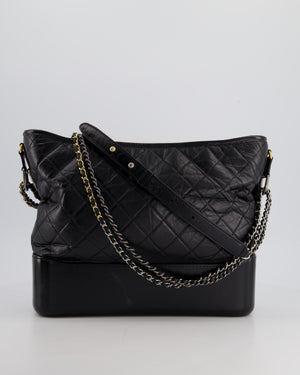 Chanel Black Large Gabrielle Bag in Lambskin Leather with Mixed Hardware