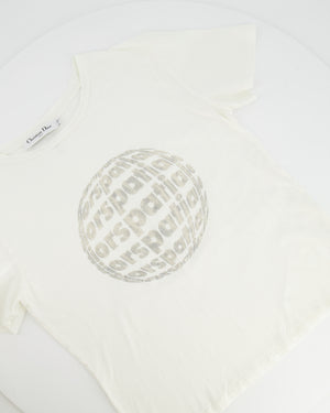 Christian Dior White Diorspatial Printed T-Shirt Size M (UK 10)