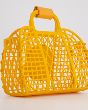 Fendi Spring/Summer 2021 Orange Basket Bag in Recycled Plastic and Leather Closure Detail