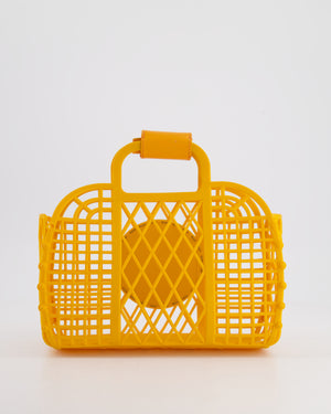 Fendi Spring/Summer 2021 Orange Basket Bag in Recycled Plastic and Leather Closure Detail