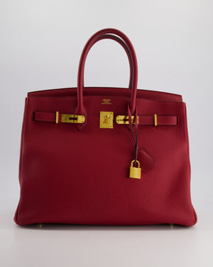 Hermès Birkin 35cm Bag in Rouge Grénate Togo Leather with Gold Hardware