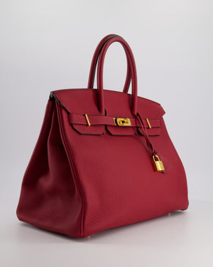 Hermès Birkin 35cm Bag in Rouge Grénate Togo Leather with Gold Hardware