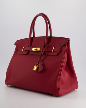 Hermès Birkin 35cm Bag in Rouge Grénate Togo Leather with Gold Hardware