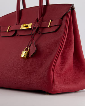 Hermès Birkin 35cm Bag in Rouge Grénate Togo Leather with Gold Hardware