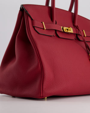 Hermès Birkin 35cm Bag in Rouge Grénate Togo Leather with Gold Hardware