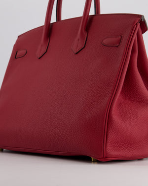 Hermès Birkin 35cm Bag in Rouge Grénate Togo Leather with Gold Hardware