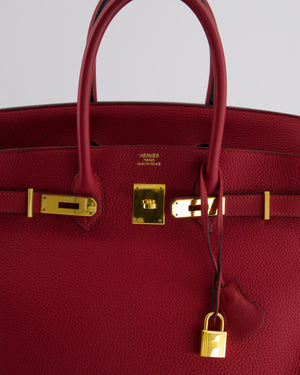 Hermès Birkin 35cm Bag in Rouge Grénate Togo Leather with Gold Hardware