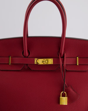 Hermès Birkin 35cm Bag in Rouge Grénate Togo Leather with Gold Hardware