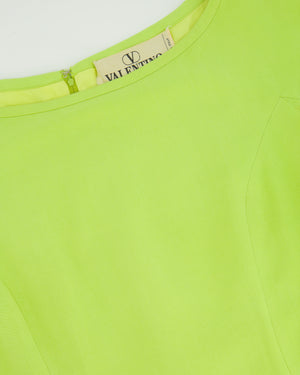 Valentino Lime Yellow Silk Mini Dress Size US 8 (UK 12)