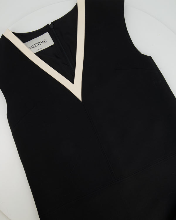 Valentino Black Sleeveless Mini Dress with White Collar Detail Size IT 40 (UK 8)