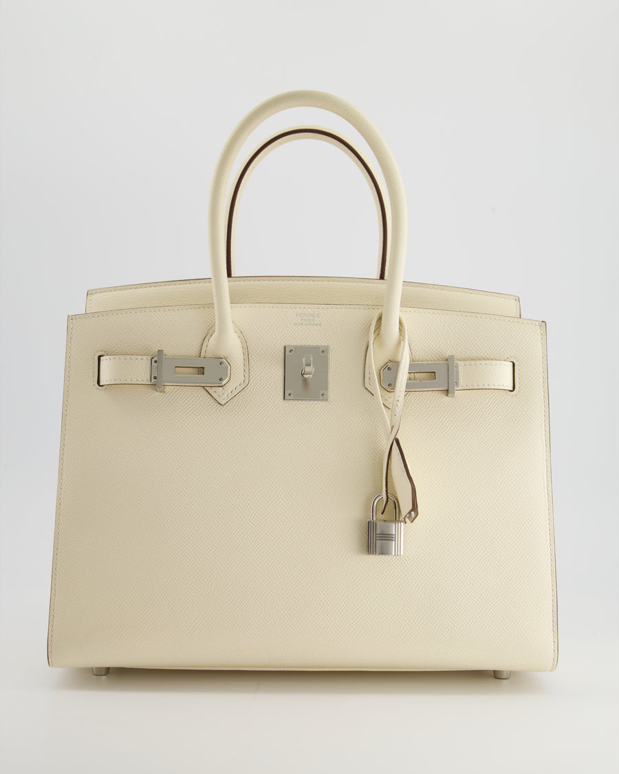 *RARE 
HOT* Hermès Birkin Bag 30cm Replica Jewelry
 in Nata Epsom Leather with Palladium Hardware