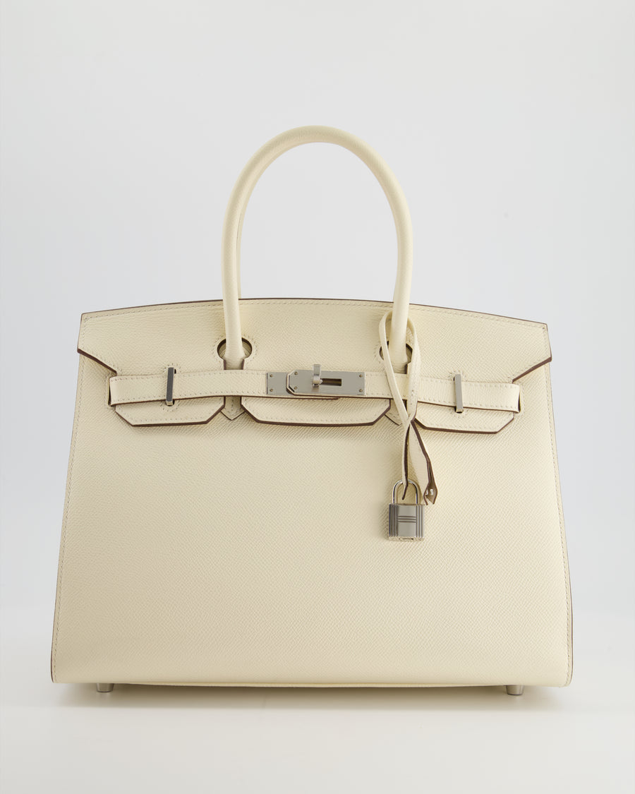 *RARE 
HOT* Hermès Birkin Bag 30cm Replica Jewelry
 in Nata Epsom Leather with Palladium Hardware