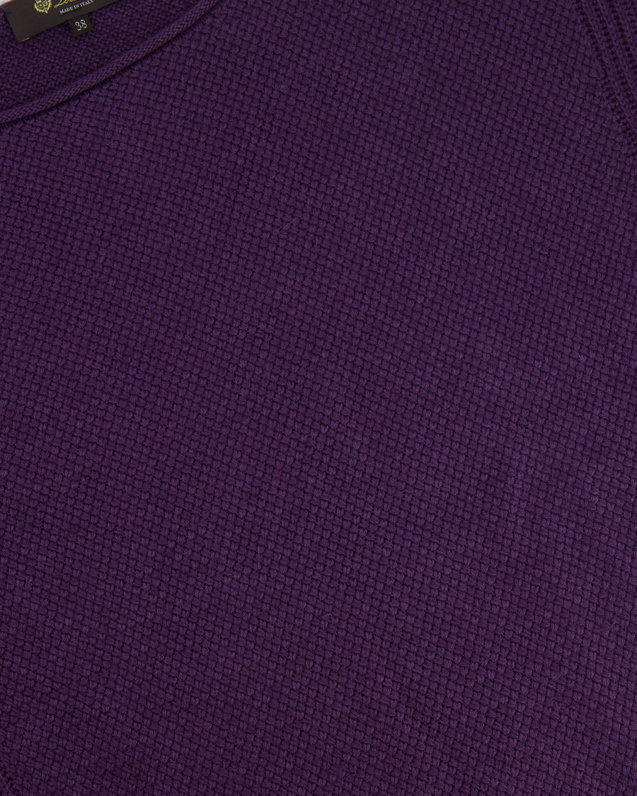 Loro Piana Purple Cashmere Jumper with Silver Logo Detail Size IT 38 (UK 6)