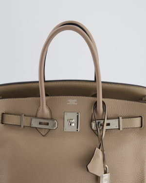 *FIRE PRICE* Hermès Birkin 30cm Retourne Bag in Gris Touturelle Clemence Leather with Palladium Hardware