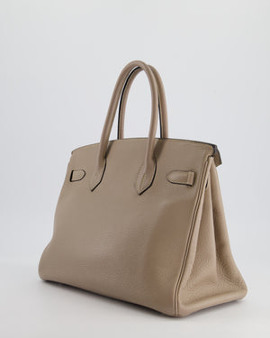 *FIRE PRICE* Hermès Birkin 30cm Retourne Bag in Gris Touturelle Clemence Leather with Palladium Hardware