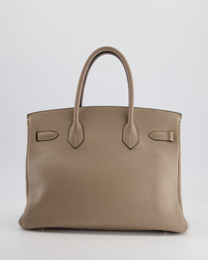 *FIRE PRICE* Hermès Birkin 30cm Retourne Bag in Gris Touturelle Clemence Leather with Palladium Hardware