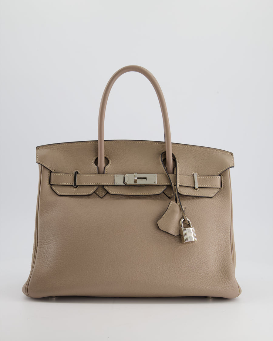 *FIRE PRICE* Hermès Birkin 30cm Retourne Bag in Gris Touturelle Clemence Leather with Palladium Hardware