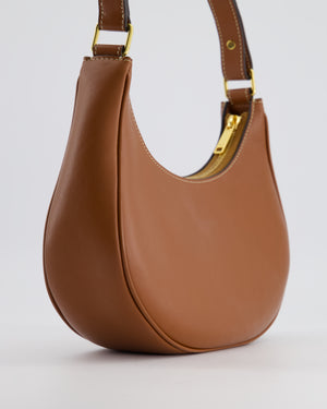 Celine Tan Ava Bag in Smooth Calfskin with Triomphe Embroidery and Gold Hardware