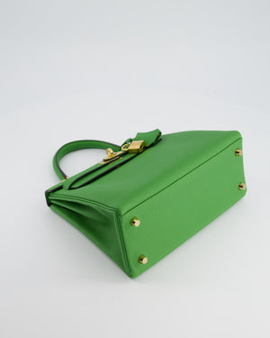 *RARE* Hermes Kelly Bag 25cm Vert Yucca with Togo Leather and Gold Hardware