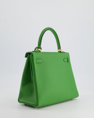 *RARE* Hermes Kelly Bag 25cm Vert Yucca with Togo Leather and Gold Hardware