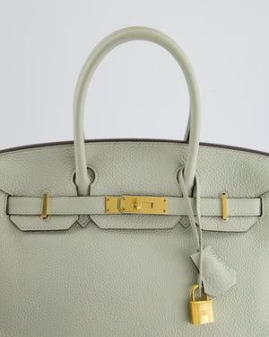 Hermès Birkin 30cm Retourne Bag in Gris Neve Clemence Leather with Gold Hardware