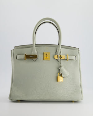 Hermès Birkin 30cm Retourne Bag in Gris Neve Clemence Leather with Gold Hardware