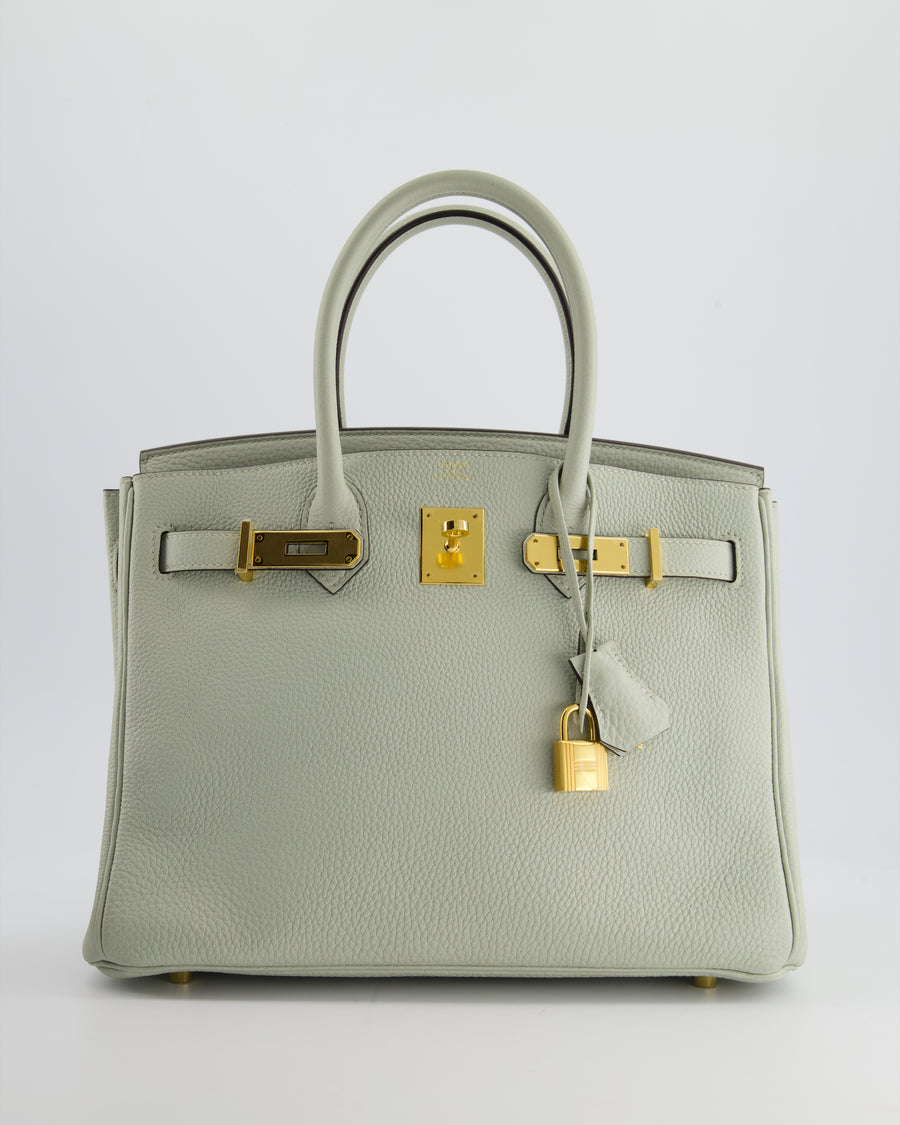 Hermès Birkin 30cm Retourne Bag in Gris Neve Clemence Leather with Gold Hardware