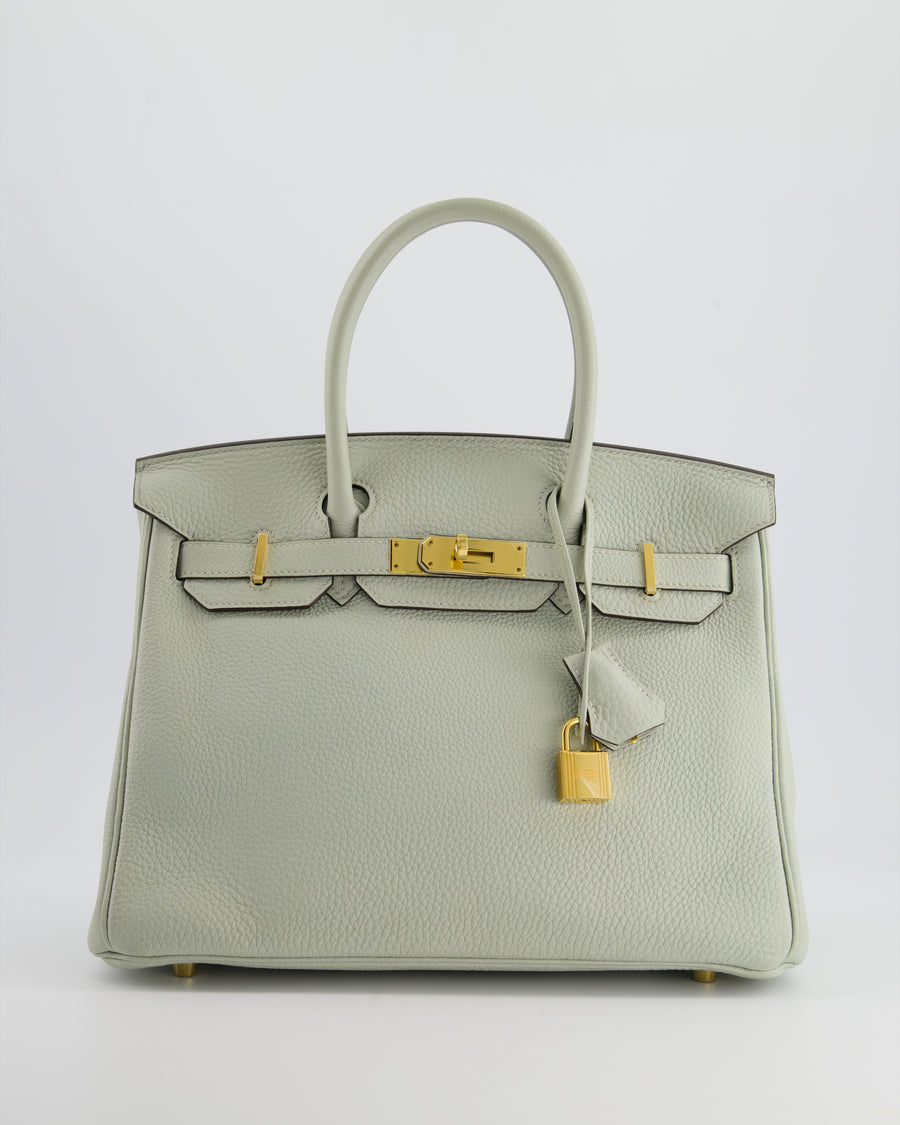 Hermès Birkin 30cm Retourne Bag in Gris Neve Clemence Leather with Gold Hardware