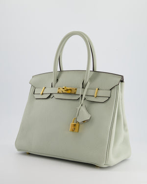 Hermès Birkin 30cm Retourne Bag in Gris Neve Clemence Leather with Gold Hardware