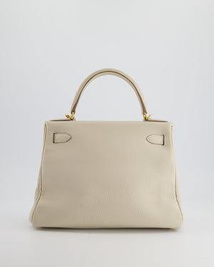 Hermès Kelly 28cm Retourne Bag in Craie Togo Leather with Gold Hardware