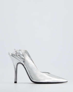 The Attico Silver Venus Wrap Leather Slingback Heel Size EU 40.5 RRP - £680