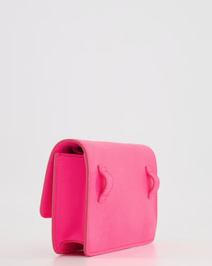 Tod
s Neon Pink Small Leather Belt Bag with Silver Hardware