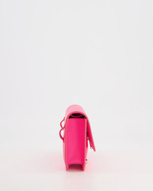 Tod
s Neon Pink Small Leather Belt Bag with Silver Hardware