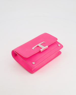 Tod
s Neon Pink Small Leather Belt Bag with Silver Hardware